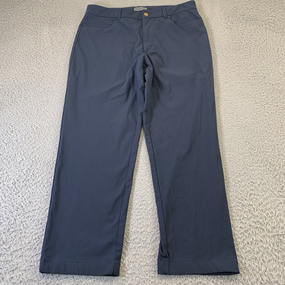 VRST Chino Pants Mens 34x30 [Fits 32x27] Performance‎ Golf Navy Blue HEMMED